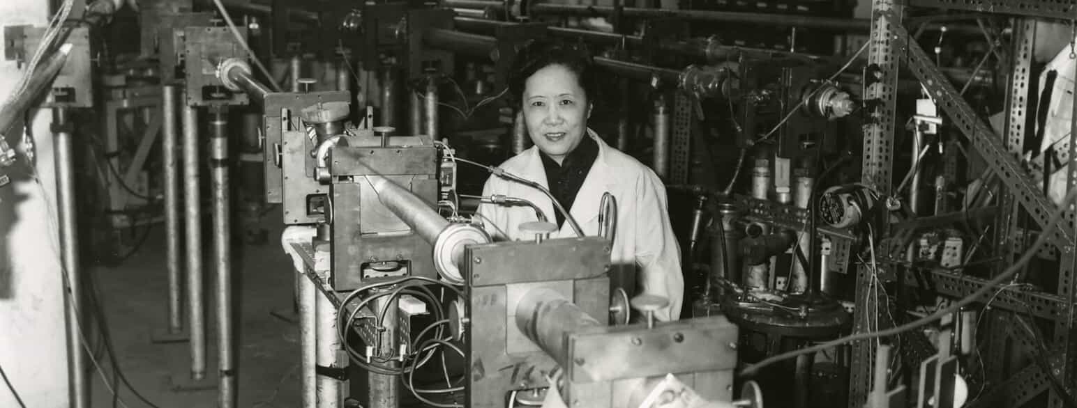 Chien-Shiung Wu fotograferet i 1963 på Columbia University