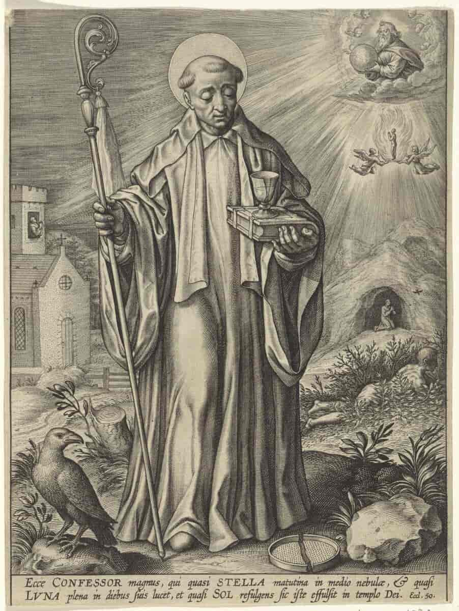 Benedikt fra Nursia, stik fra ca. 1600