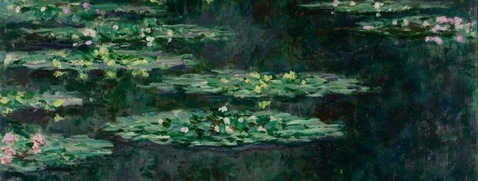 Udsnit af Claude Monets maleri "Les Nymphéas" ('Åkander') fra 1904