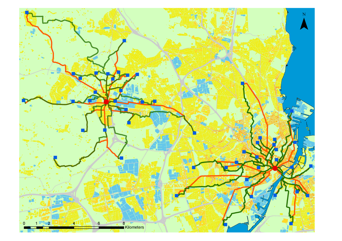 Hertel O, Hvidberg M, Storm L, Stausgaard L. A proper choice of route significantly reduces air pollution exposure - A study on bicycle and bus trips in urban streets. Sci Total Environ 2008;389:58-70