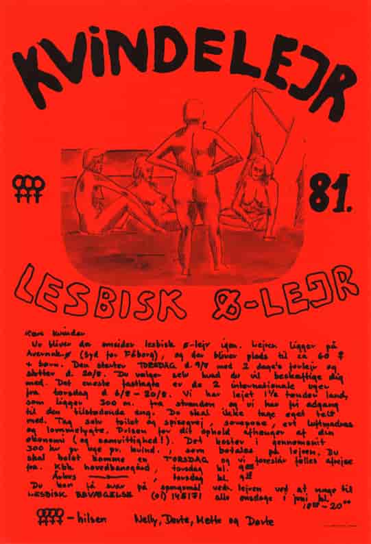 Plakat for Lesbisk ø-lejr i 1981