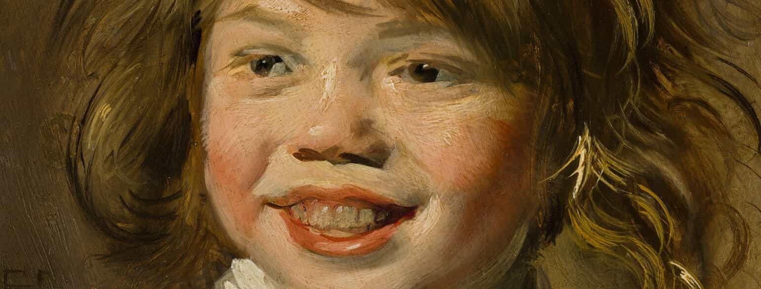 Udsnit af Frans Hals, "Leende dreng", 1625. Olie på træ, 30,45 cm i diameter
