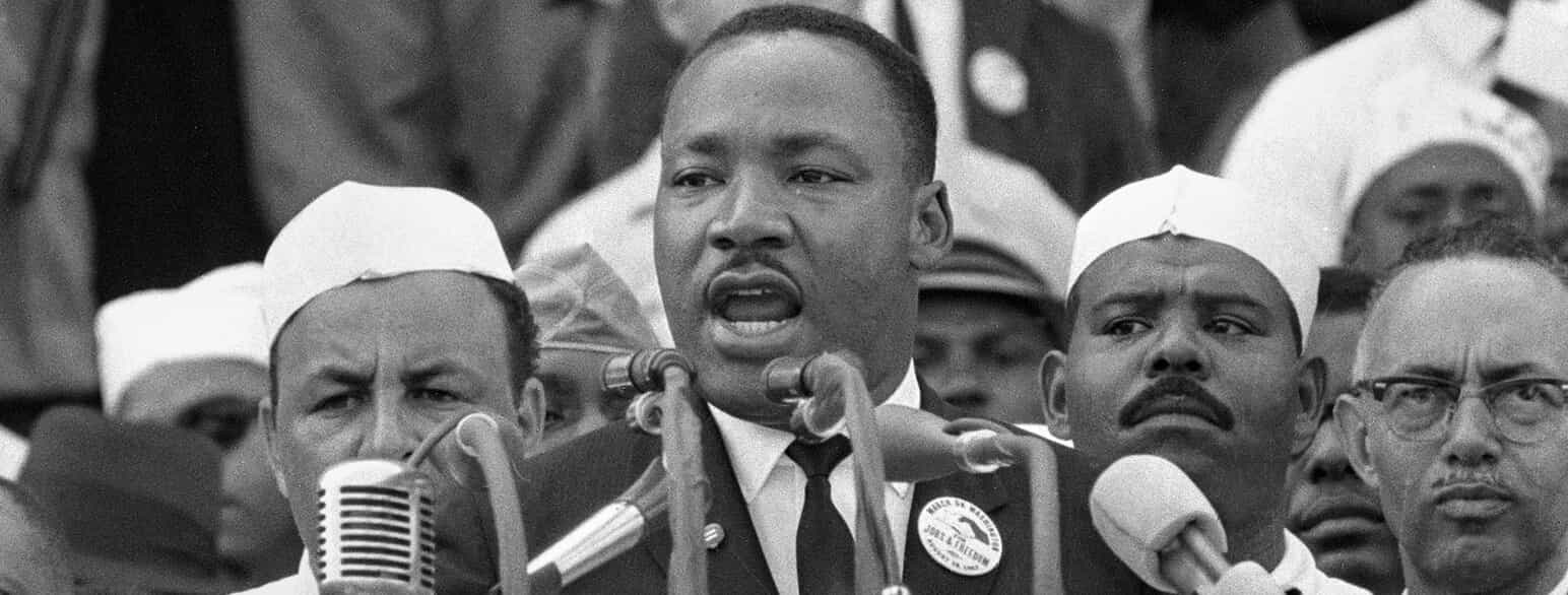 Martin Luther King holder talen I Have a Dream i Washington D.C. den 28. august 1963.