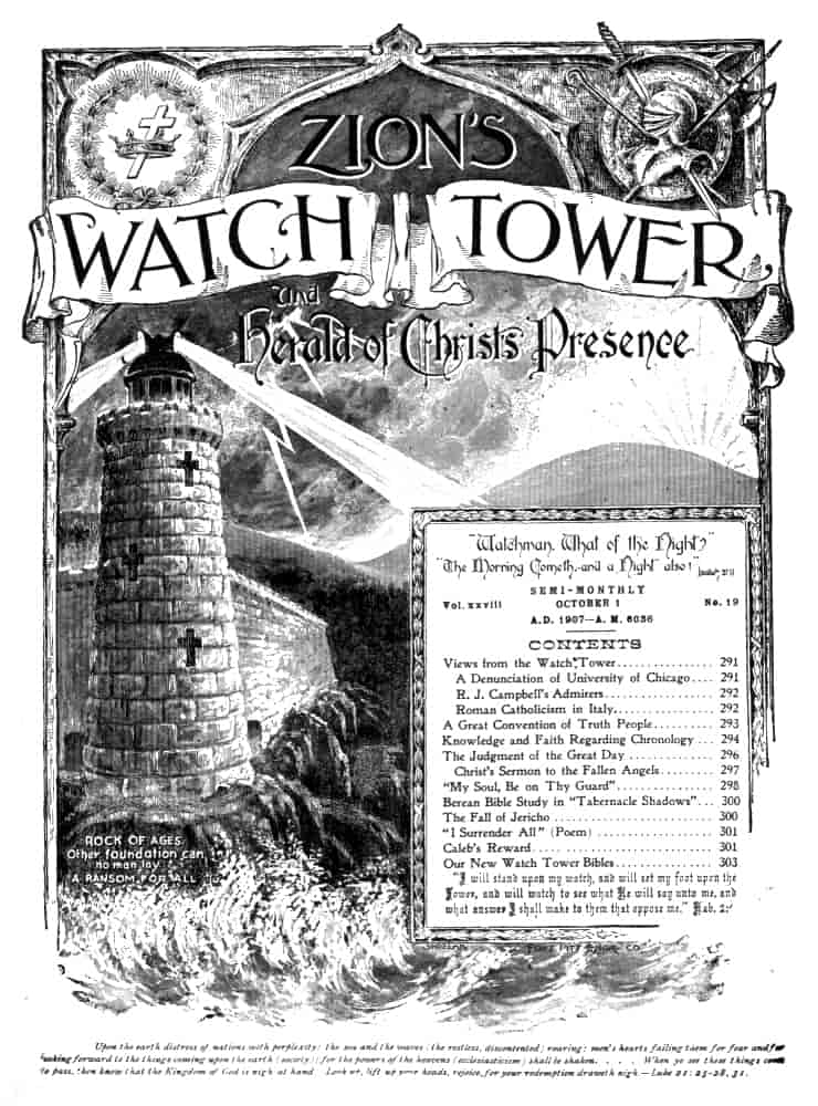 Nummer af Vagttårnet fra 1907.