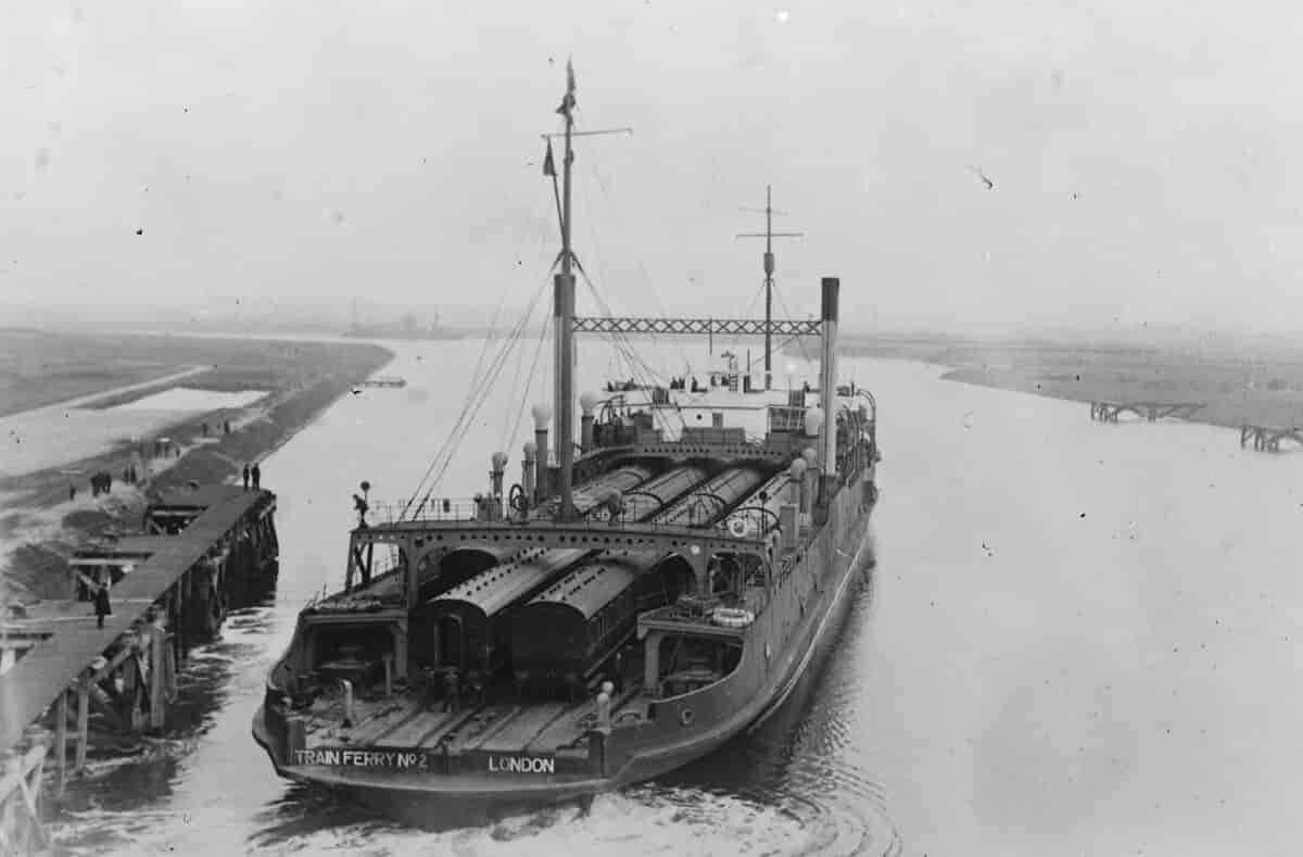 Jernbanefærgen mellem Zeebrugge og Harwich i 1924.