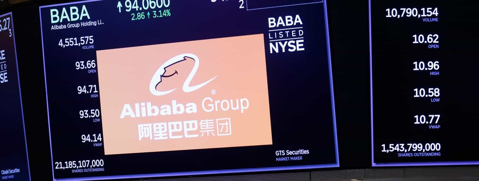 Kurser på Alibaba Group  (BABA) på New York Stock Exchange den 19. juli 2023.