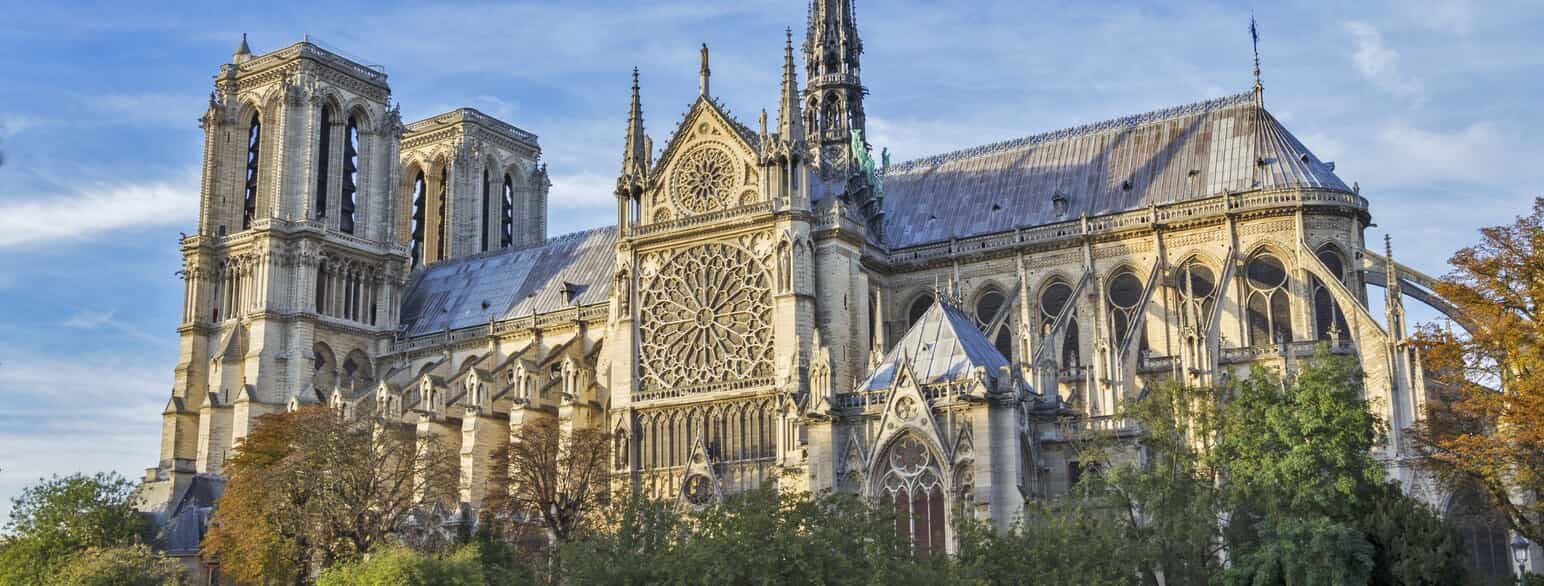 Notre-Dame de Paris' vestfacade fotograferet i 2017.