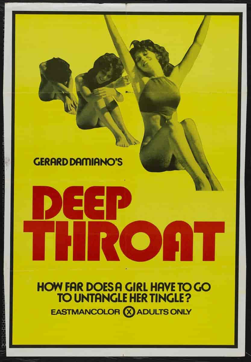 Filmplakat for Deep Throat fra 1972.