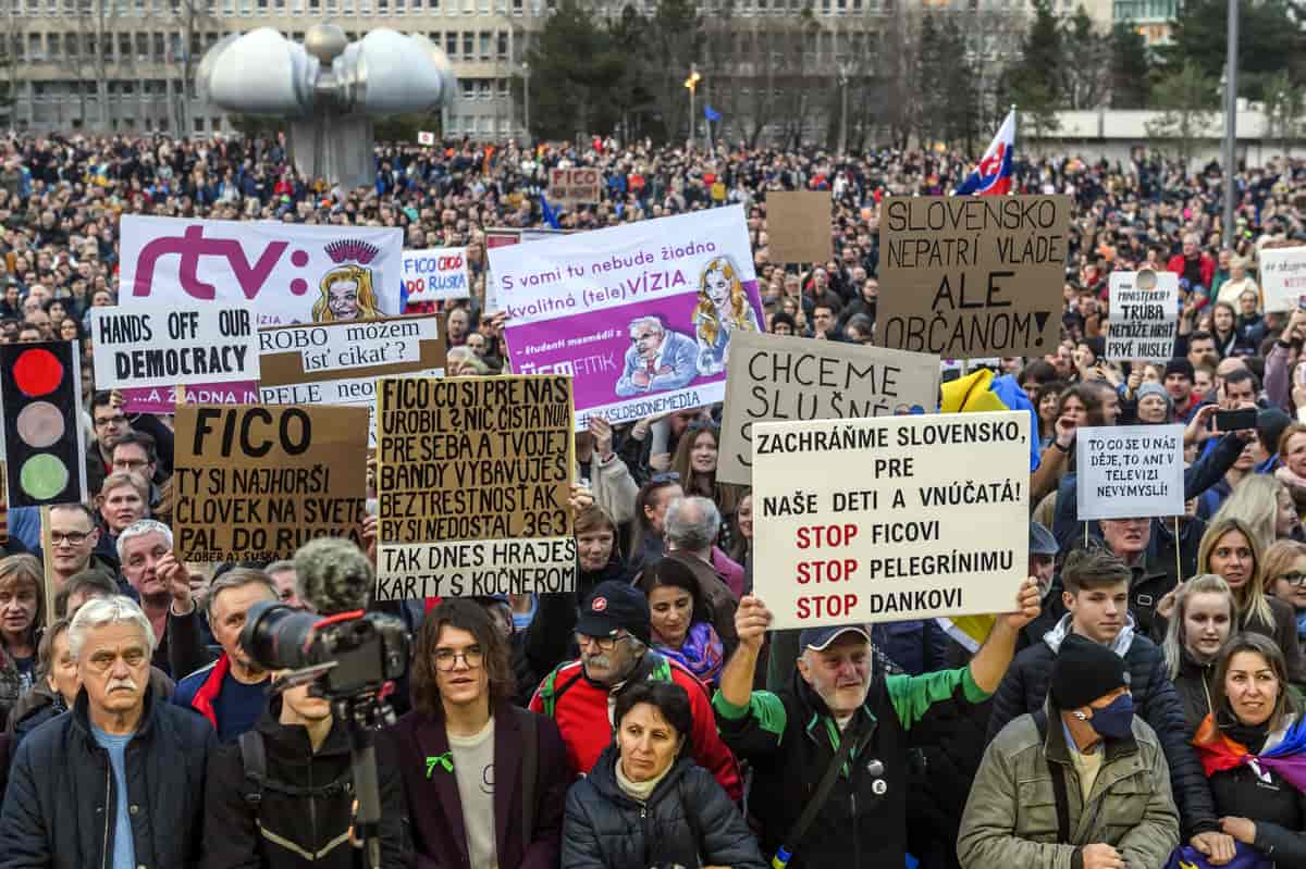 Demonstration mod Fico i Bratislava, 2024.