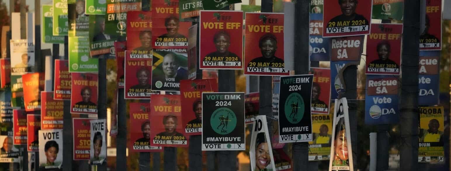 Valgplakater i Pretoria i midten af maj 2024.