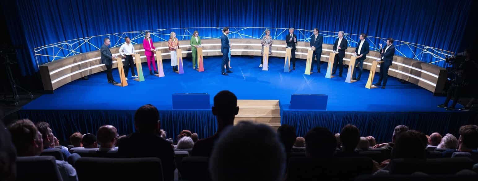 Afslutningsdebat med partiernes spidskandidater i Kulturhuset Trommen i Hørsholm den 6. juni 2024 forud for europaparlamentsvalget den 9. juni.