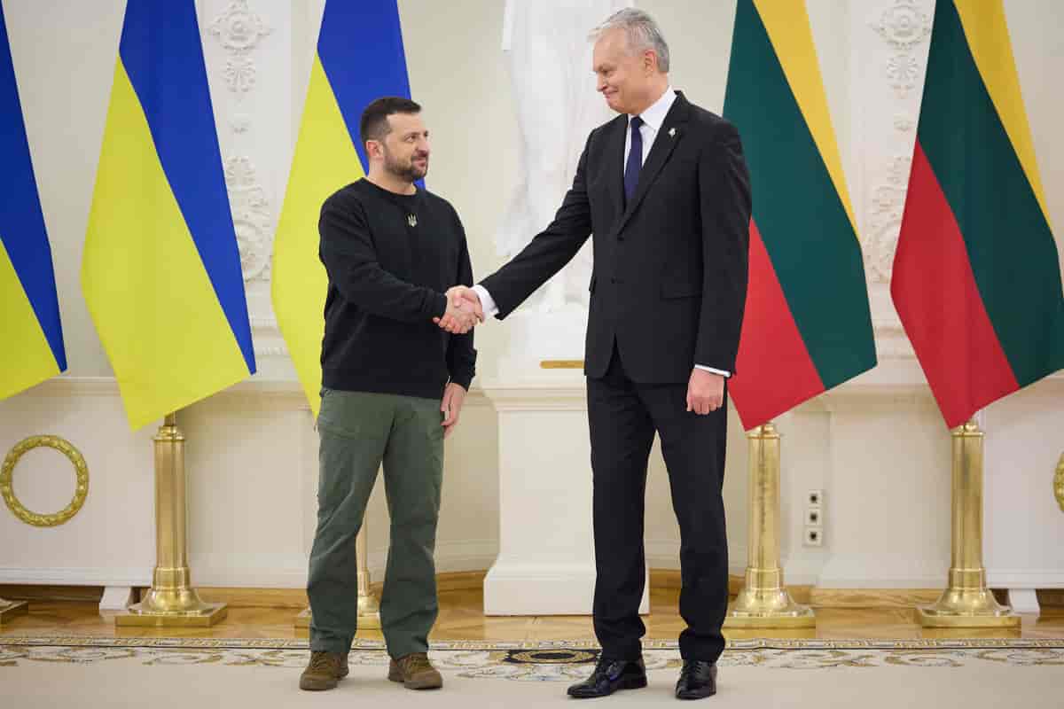 Ukraines præsident på officielt besøg i Litauen. 2024