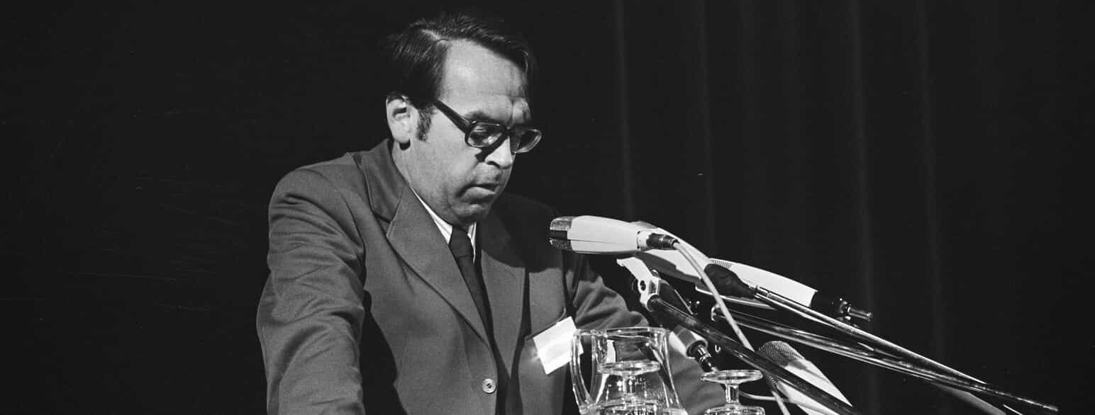 Jürgen Moltmann taler på Kirkernes Verdensråds kongres i Utrecht den 14. august 1972.