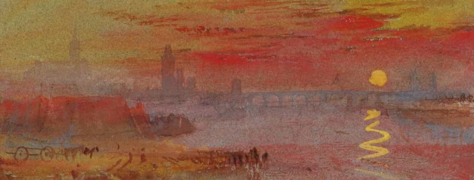 Udsnit af William Turners "The Scarlet Sunset", ca. 1830-1840