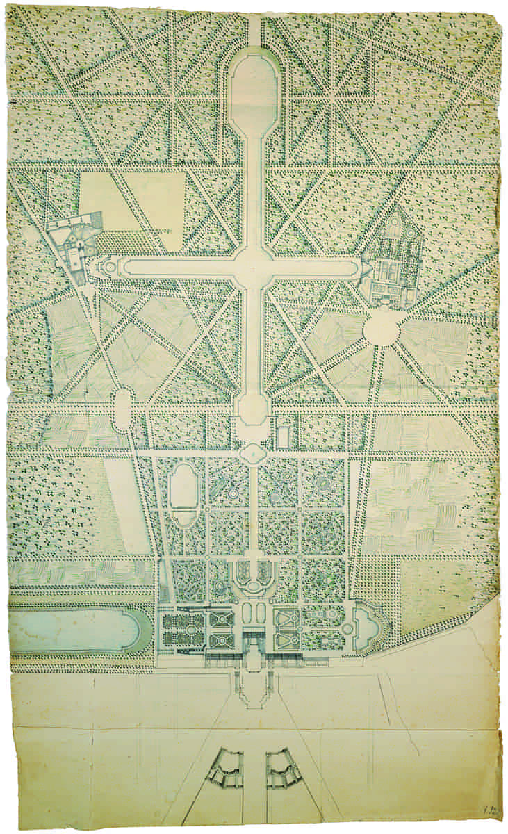 Plan af  Versailles slotshave