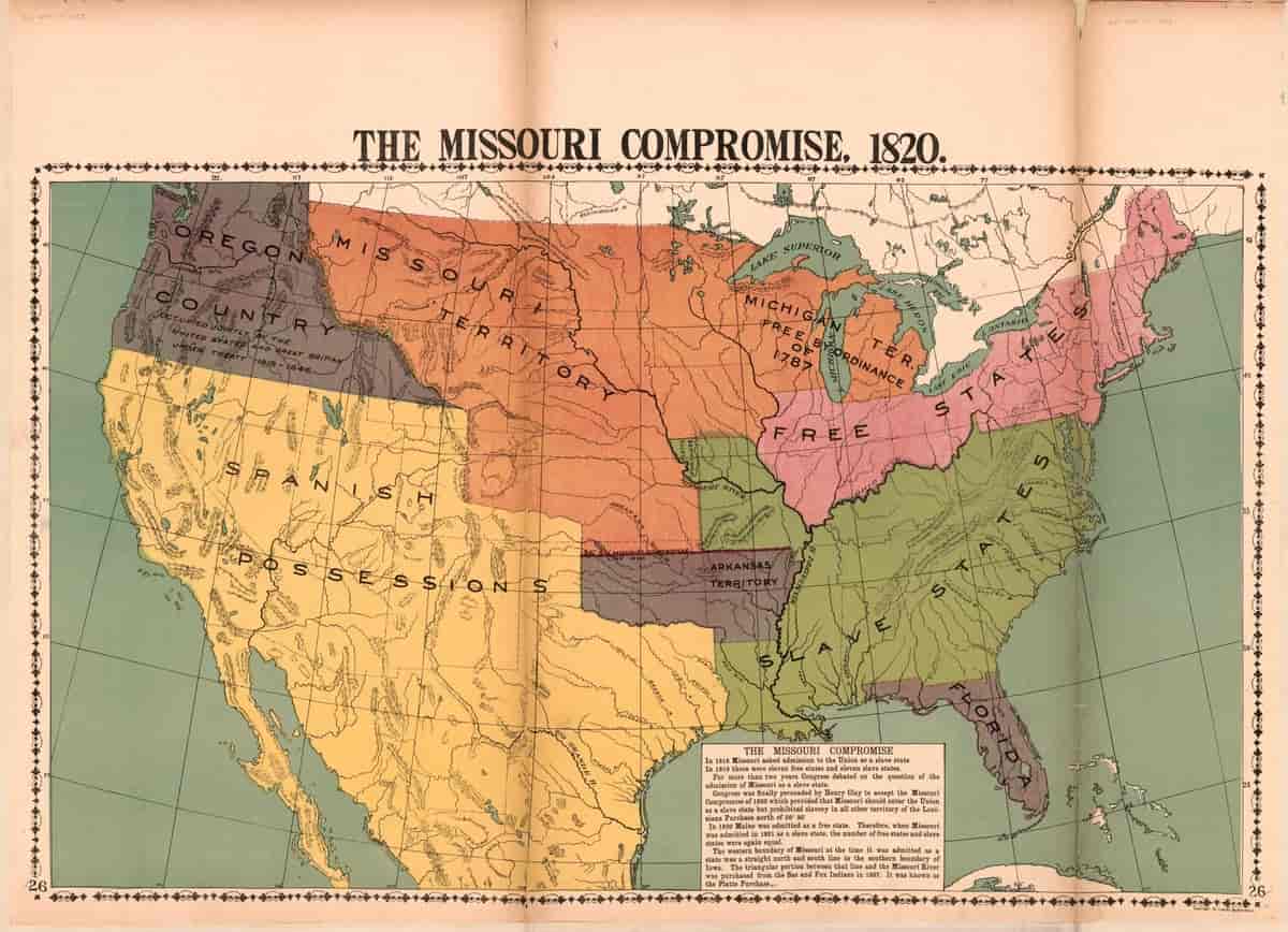 Missourikompromiset, kort fra 1820
