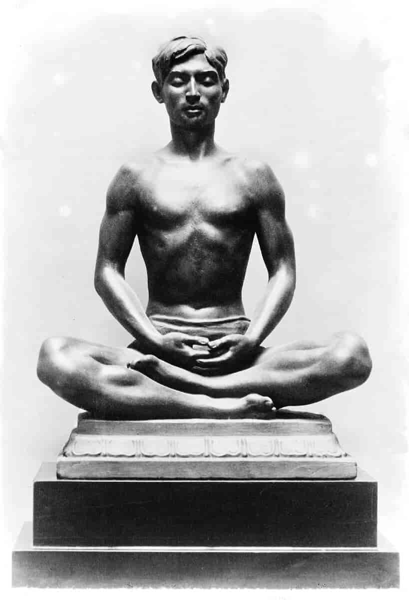 Mediterende yogi. Bronzeskulptur, ca. 1930