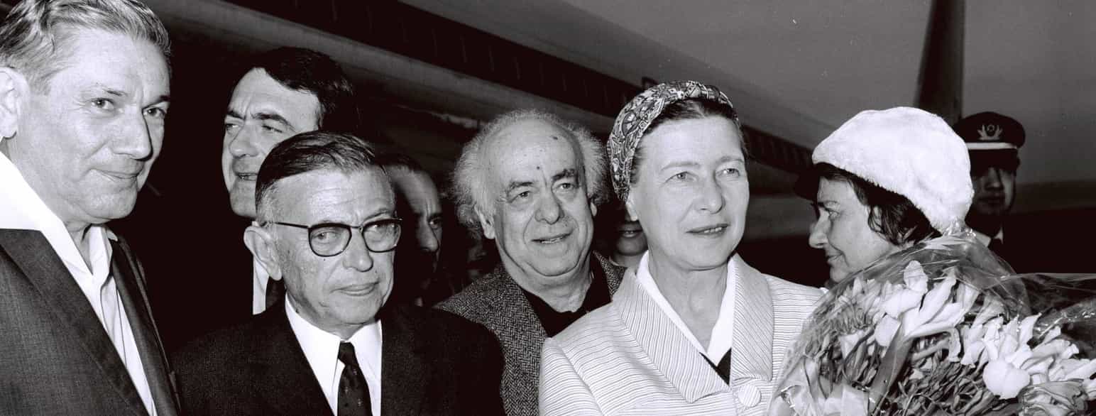 Jean-Paul Sartre og Simone de Beauvoir ankommer til Israel d. 14. marts 1967 (udsnit)