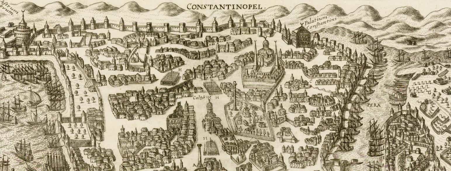 Kort over Miklagård/Konstantinopel (udsnit), udateret illustration