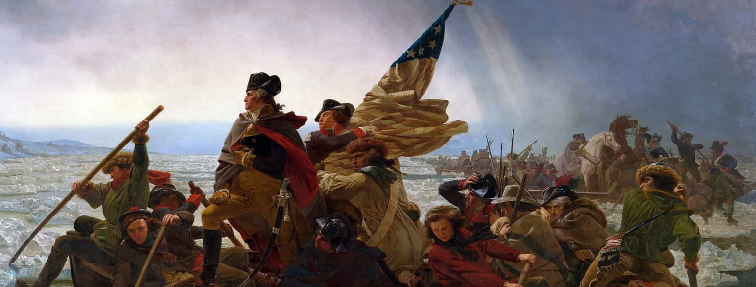 George Washington leder sine tropper over Delaware-floden, 1851 (udsnit)
