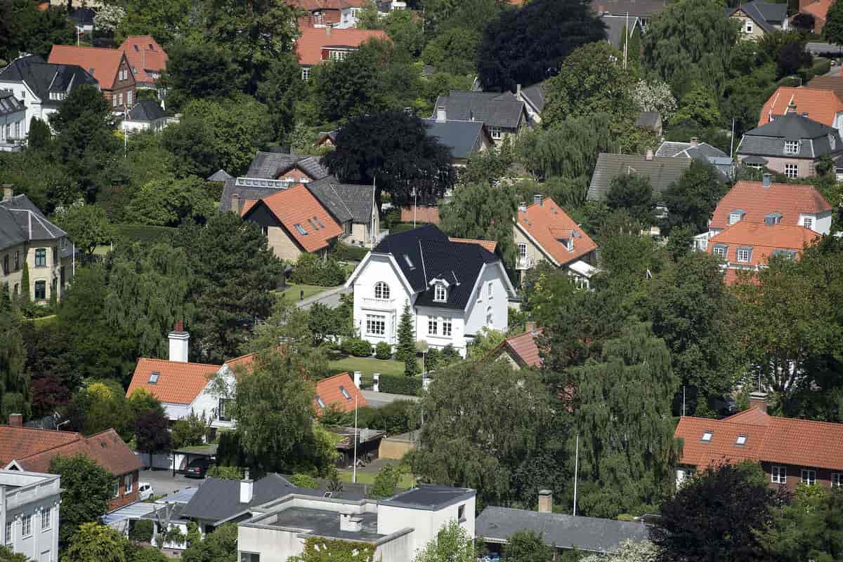 Villaer i Hasseris set fra Aalborgtårnet