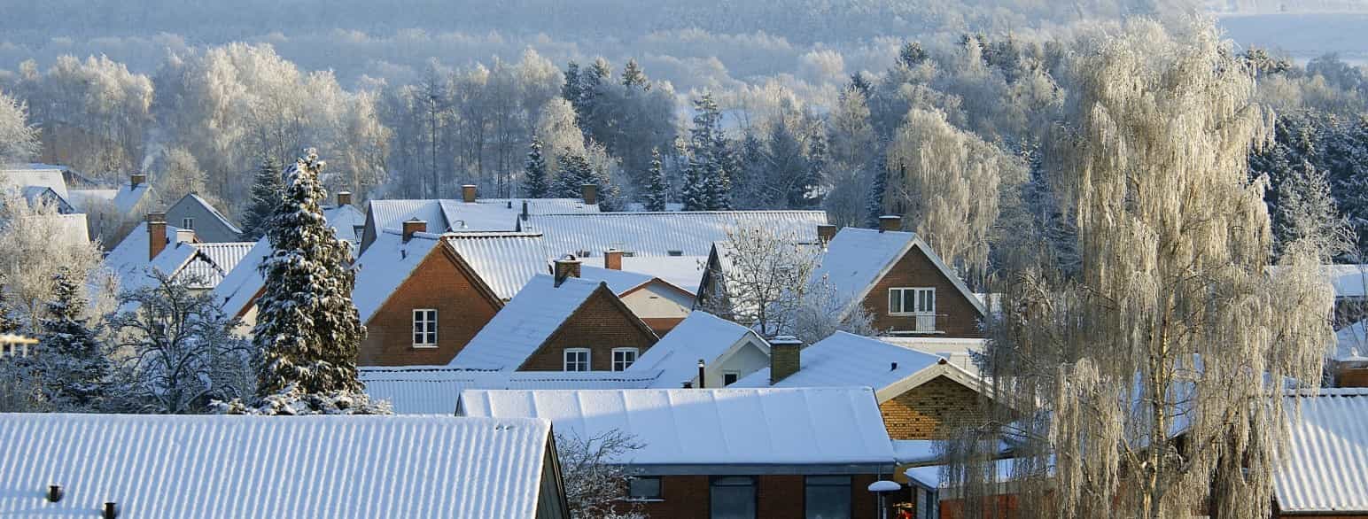 Snedækkede huse i Stevnstrup