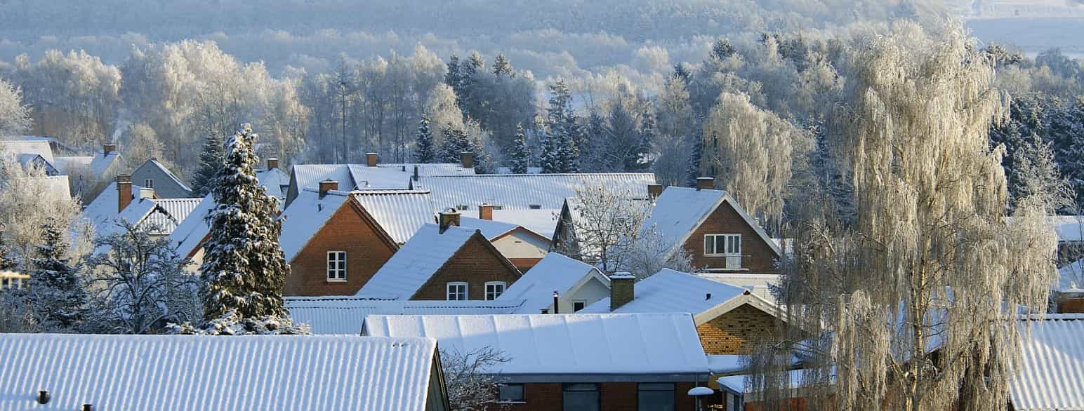 Snedækkede huse i Stevnstrup