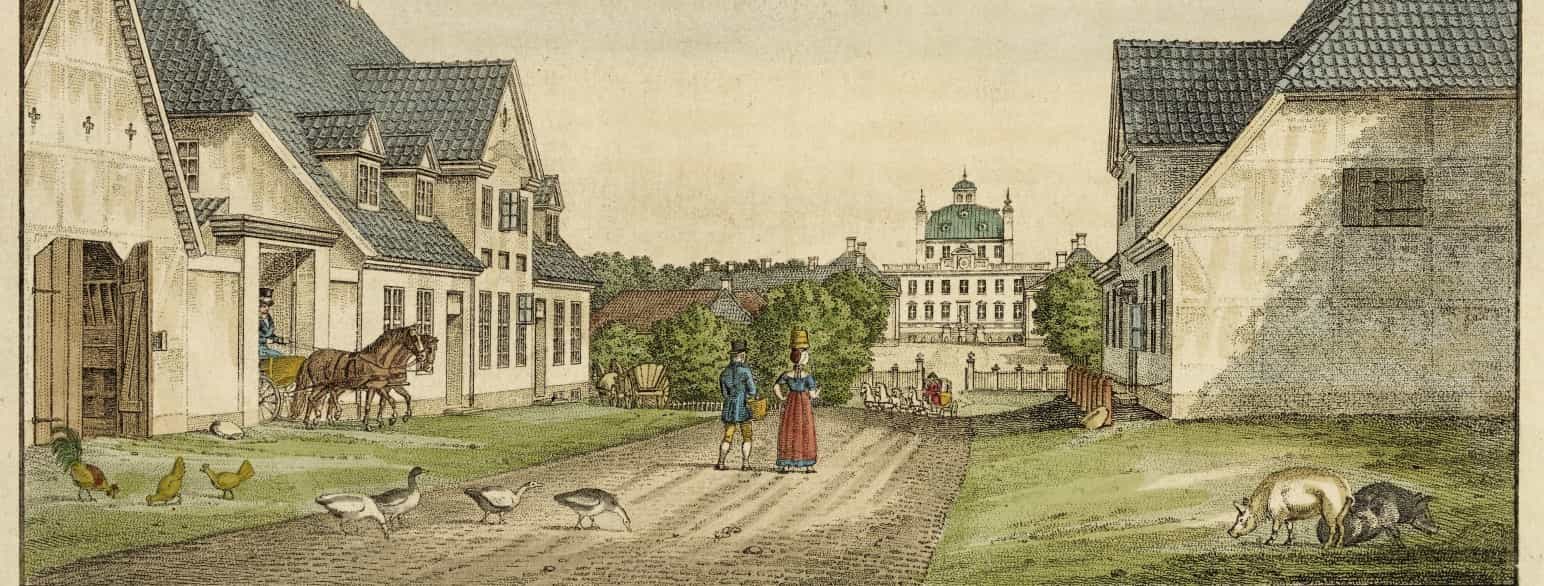 H.G.F. Holm tegnede udsigten mod Fredensborg i 1826