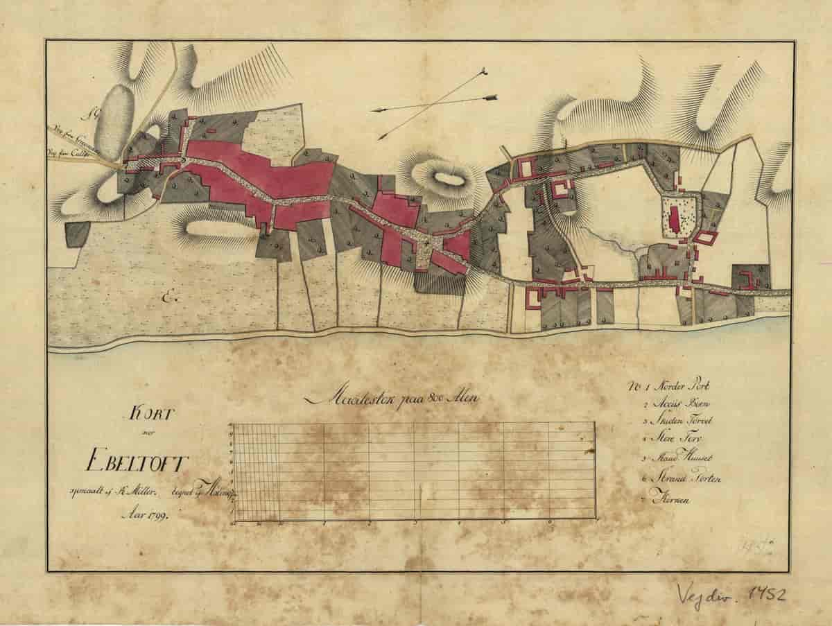 Kort over Ebeltoft opmaalt Aar 1799