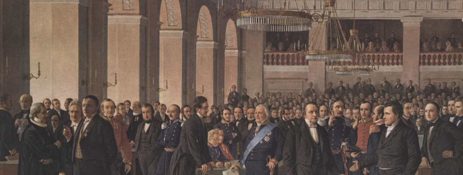 Den grundlovgivende rigsforsamlings første møde 23. oktober 1848