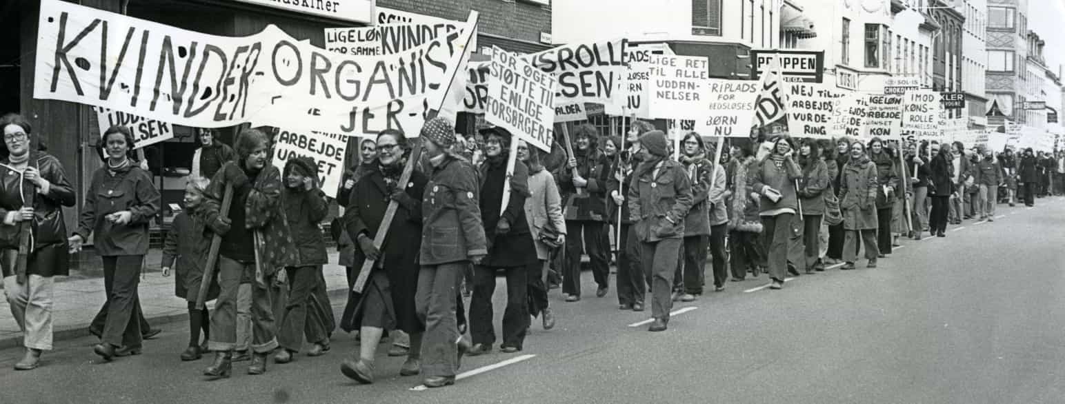 Kvindernes Internationale Kampdag bliver markeret i Aarhus, 1974
