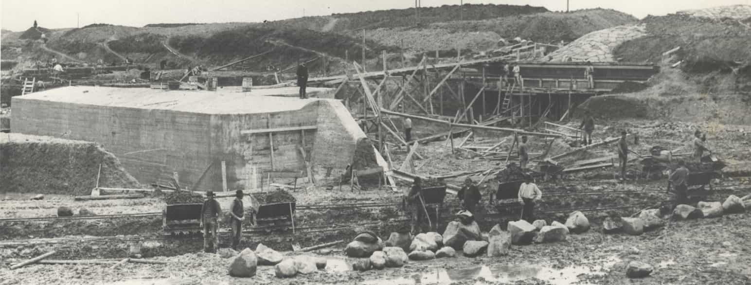 Vestvolden, befæstningen og gangen i afsnit XII un‑
der opførelse i 1889