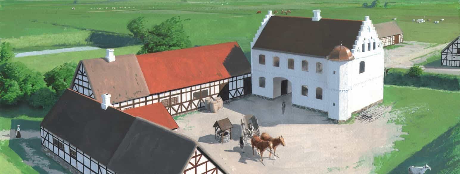 Rekonstruktion af Nørre Vosborg kort før år 1700